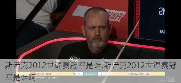 斯诺克2012世锦赛冠军是谁,斯诺克2012世锦赛冠军是谁啊