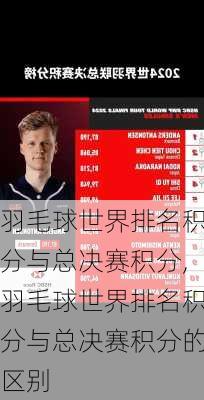 羽毛球世界排名积分与总决赛积分,羽毛球世界排名积分与总决赛积分的区别