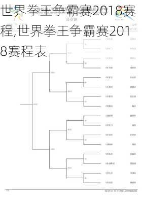 世界拳王争霸赛2018赛程,世界拳王争霸赛2018赛程表