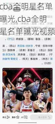 cba全明星名单曝光,cba全明星名单曝光视频