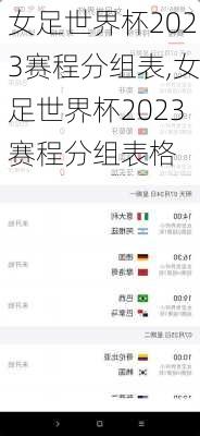 女足世界杯2023赛程分组表,女足世界杯2023赛程分组表格