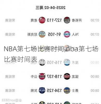 NBA第七场比赛时间,nba第七场比赛时间表