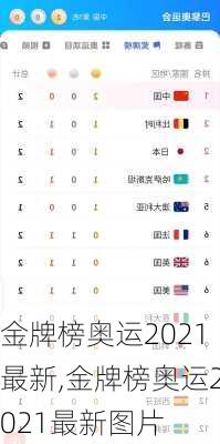 金牌榜奥运2021最新,金牌榜奥运2021最新图片
