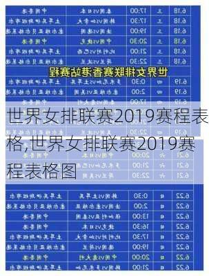 世界女排联赛2019赛程表格,世界女排联赛2019赛程表格图