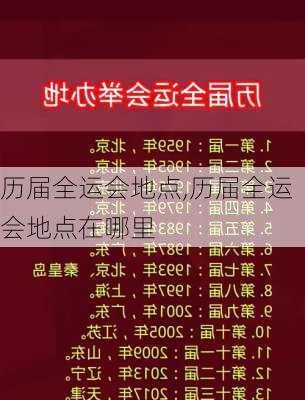 历届全运会地点,历届全运会地点在哪里