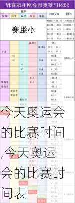 今天奥运会的比赛时间,今天奥运会的比赛时间表
