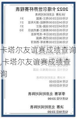 卡塔尔友谊赛成绩查询,卡塔尔友谊赛成绩查询