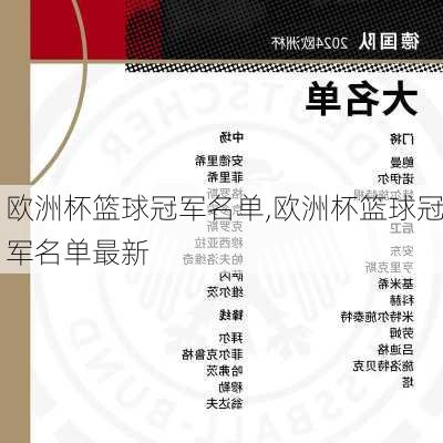 欧洲杯篮球冠军名单,欧洲杯篮球冠军名单最新