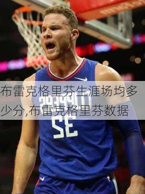 布雷克格里芬生涯场均多少分,布雷克格里芬数据