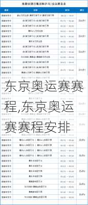 东京奥运赛赛程,东京奥运赛赛程安排
