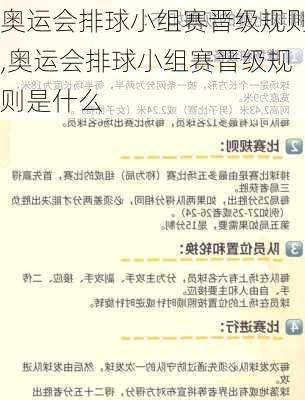 奥运会排球小组赛晋级规则,奥运会排球小组赛晋级规则是什么