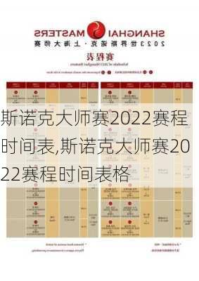 斯诺克大师赛2022赛程时间表,斯诺克大师赛2022赛程时间表格
