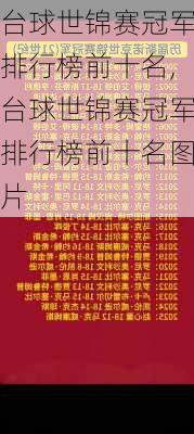 台球世锦赛冠军排行榜前十名,台球世锦赛冠军排行榜前十名图片