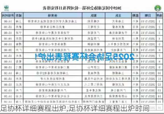 足协杯详细赛程出炉,足协杯详细赛程出炉时间