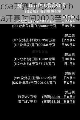cba开赛时间2023,cba开赛时间2023至2024