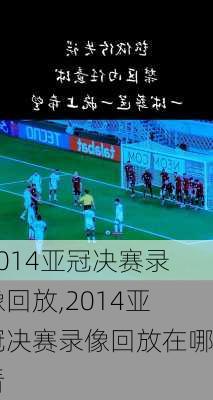 2014亚冠决赛录像回放,2014亚冠决赛录像回放在哪看