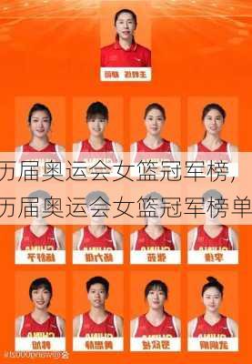 历届奥运会女篮冠军榜,历届奥运会女篮冠军榜单