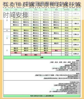 东京世乒赛,东京世乒赛比赛时间安排