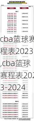 cba篮球赛程表2023,cba篮球赛程表2023-2024