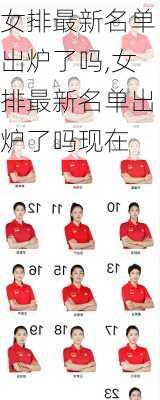 女排最新名单出炉了吗,女排最新名单出炉了吗现在