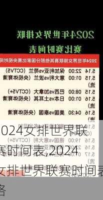 2024女排世界联赛时间表,2024女排世界联赛时间表格