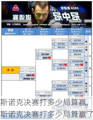 斯诺克决赛打多少局算赢,斯诺克决赛打多少局算赢了