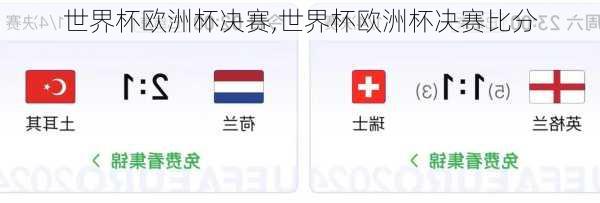 世界杯欧洲杯决赛,世界杯欧洲杯决赛比分