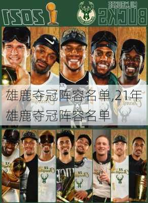 雄鹿夺冠阵容名单,21年雄鹿夺冠阵容名单