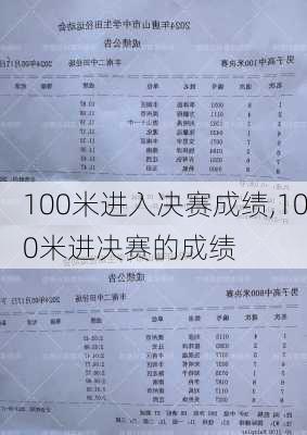 100米进入决赛成绩,100米进决赛的成绩