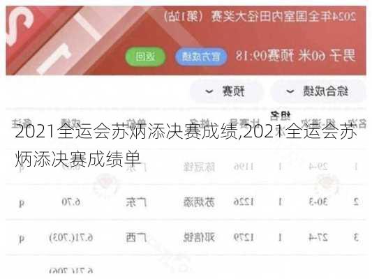 2021全运会苏炳添决赛成绩,2021全运会苏炳添决赛成绩单