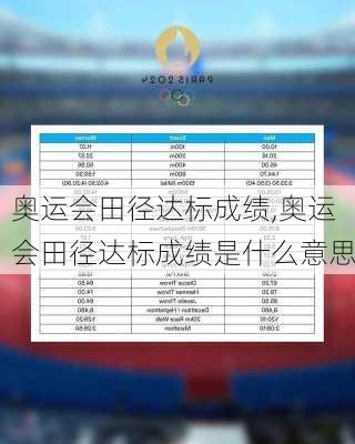 奥运会田径达标成绩,奥运会田径达标成绩是什么意思