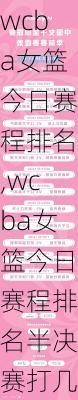 wcba女篮今日赛程排名,wcba女篮今日赛程排名半决赛打几场