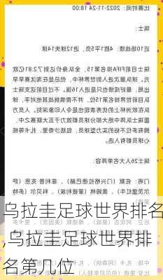 乌拉圭足球世界排名,乌拉圭足球世界排名第几位