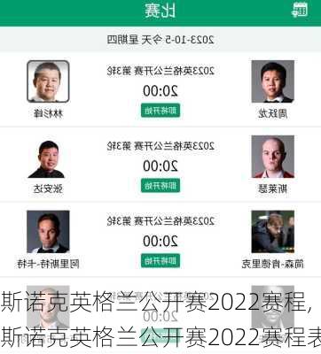 斯诺克英格兰公开赛2022赛程,斯诺克英格兰公开赛2022赛程表