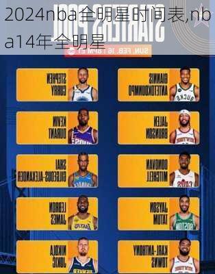 2024nba全明星时间表,nba14年全明星