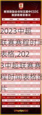2023中超联赛赛程时间表格,2023中超联赛赛程时间表格图片