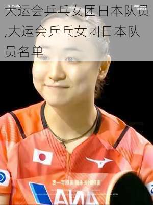 大运会乒乓女团日本队员,大运会乒乓女团日本队员名单