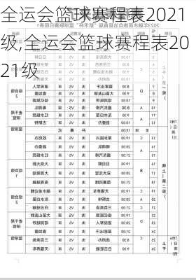 全运会篮球赛程表2021级,全运会篮球赛程表2021级