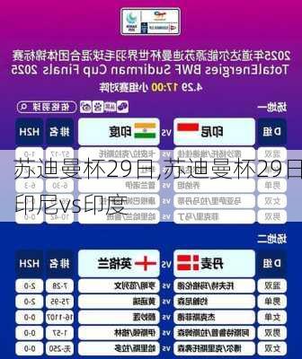 苏迪曼杯29日,苏迪曼杯29日印尼vs印度
