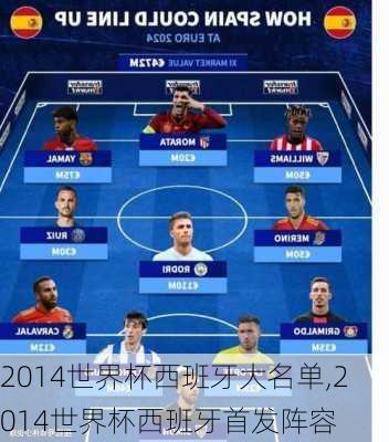 2014世界杯西班牙大名单,2014世界杯西班牙首发阵容