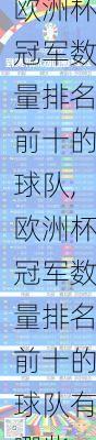 欧洲杯冠军数量排名前十的球队,欧洲杯冠军数量排名前十的球队有哪些