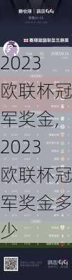 2023欧联杯冠军奖金,2023欧联杯冠军奖金多少
