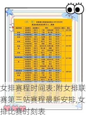 女排赛程时间表:附女排联赛第三站赛程最新安排,女排比赛时刻表