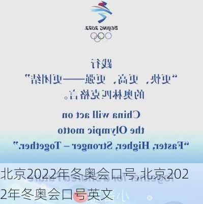 北京2022年冬奥会口号,北京2022年冬奥会口号英文