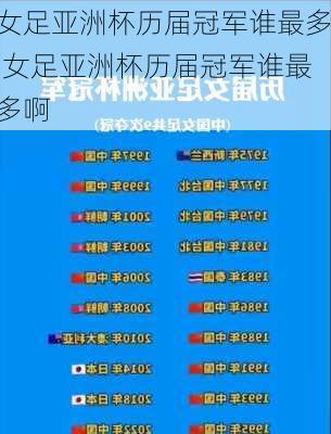 女足亚洲杯历届冠军谁最多,女足亚洲杯历届冠军谁最多啊
