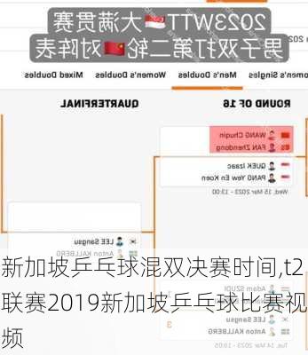 新加坡乒乓球混双决赛时间,t2联赛2019新加坡乒乓球比赛视频