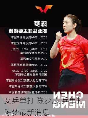 女乒单打 陈梦,女乒单打陈梦最新消息