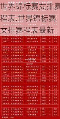 世界锦标赛女排赛程表,世界锦标赛女排赛程表最新