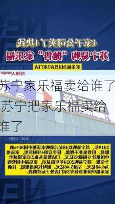 苏宁家乐福卖给谁了,苏宁把家乐福卖给谁了