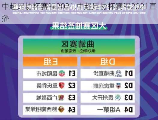中超足协杯赛程2021,中超足协杯赛程2021直播